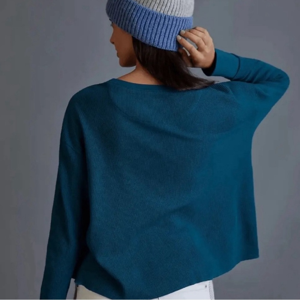 Anthropologie Graphic Thermal Knit Top - Picture 2 of 5